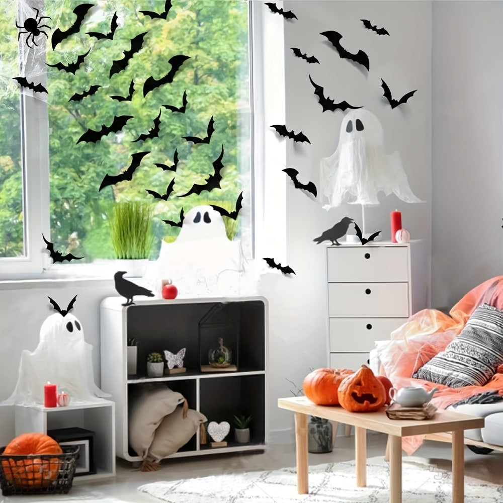 3D Bats And Spiders Halloween Decorations DIY Hanging Decorations