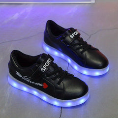 Boy's LED Light Up Skate Shoes USB Charing Non Slip Sneakers