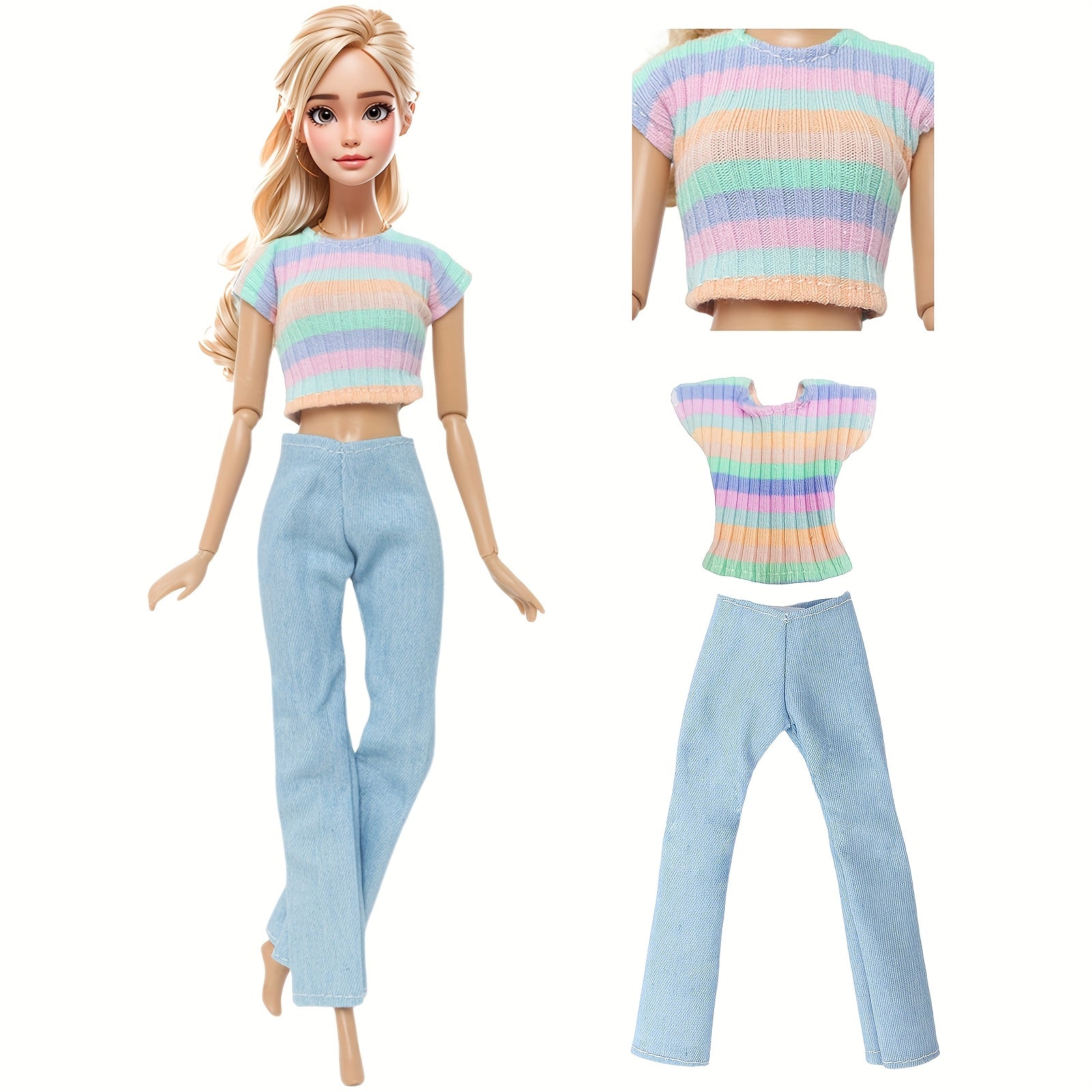 5 Sets Fashionable Sportswear Outfits for 11.5-Inch Dolls