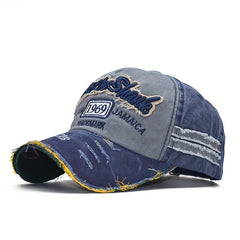 Unisex Sunshade Distressed Baseball Cap With Embroidery