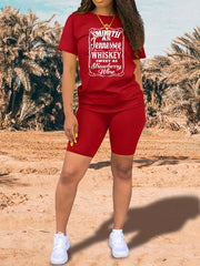 Spring & Summer Two-piece Set Tee & Shorts Outfit