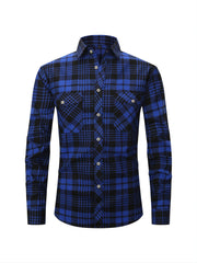 Men's Plaid Button Down Long Sleeve Shirts