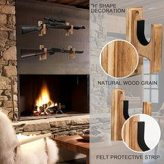 4pcs Heavy Duty Rack Wall Mount Solid Wood Holder For Sword & Bow