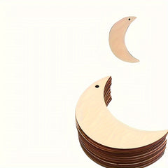 50pcs Wooden Chips Home Decoration Christmas Stars Moon Wall Crafts