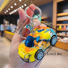 Alloy Car Keychain Graffiti 3D Key Chain Bag Pendant