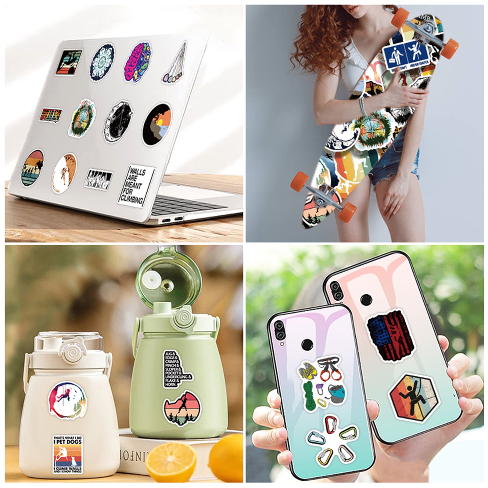 60pcs Climbing Stickers Extreme Sports Rock Climbing Stickers