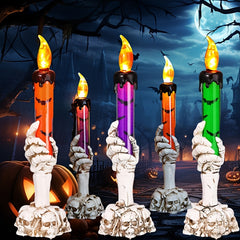 1pc Halloween LED Candle Skeleton Ghost Hand Light