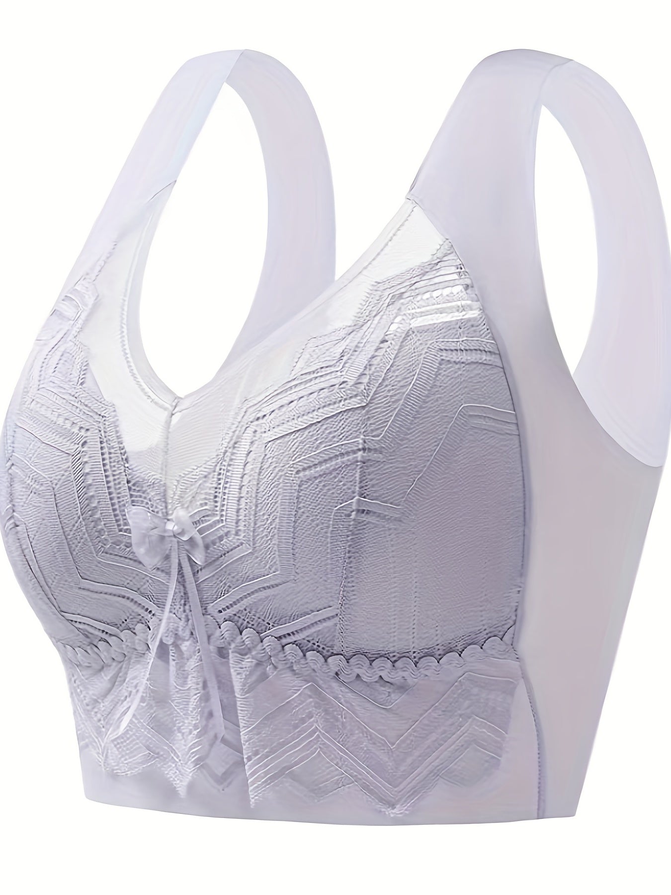 Lace Wireless Full Coverage Bra, Comfy & Breathable, Women's Lingerie