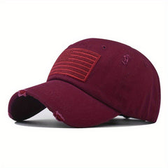 Ripped Sunshade National Flag Embroidery Baseball Cap