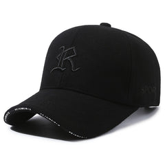 Winter Warm Velvet Thickened Baseball Cap R Letter Embroidered Baseball Cap