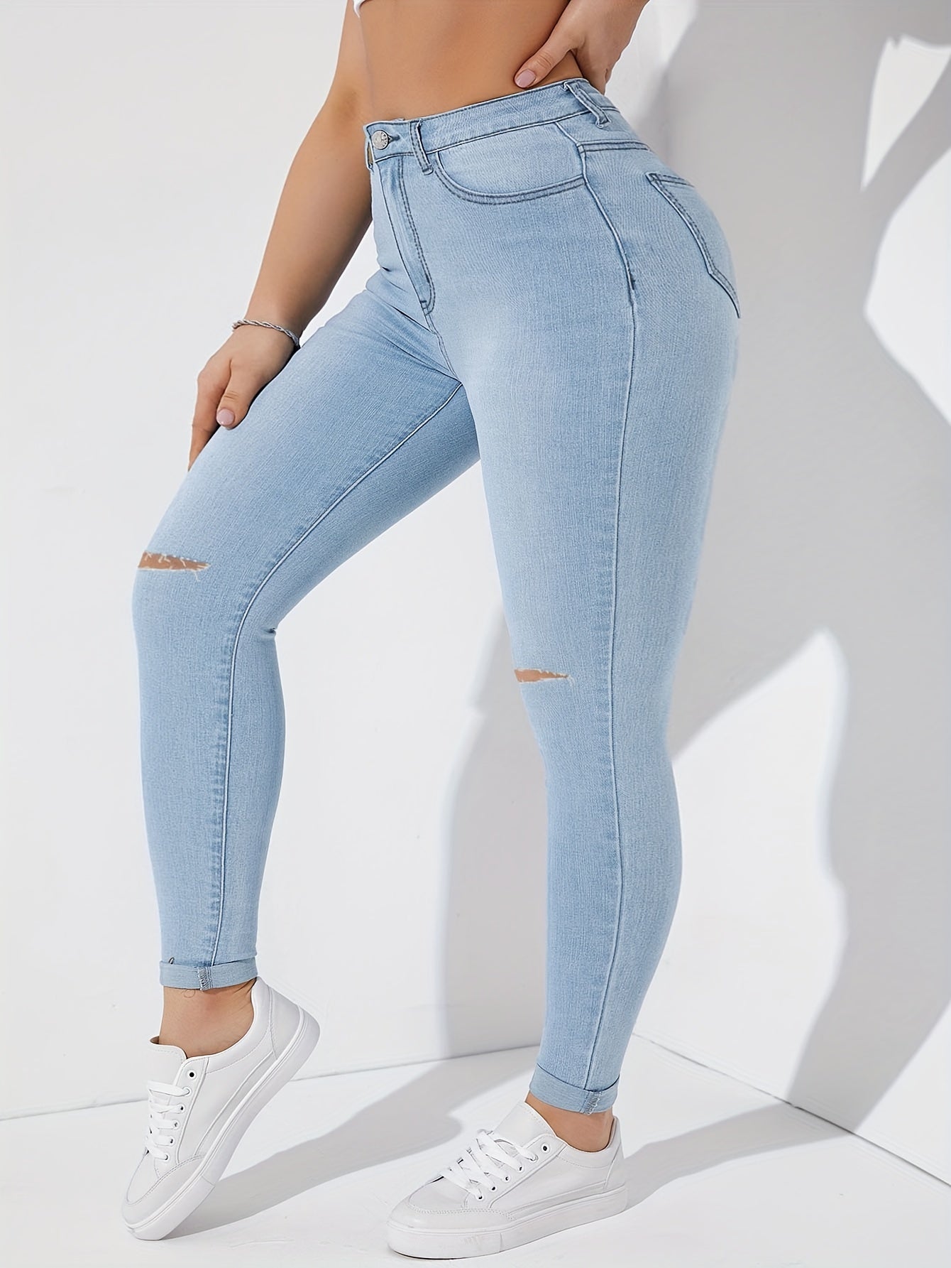 Ripped Skinny Jeans for Women