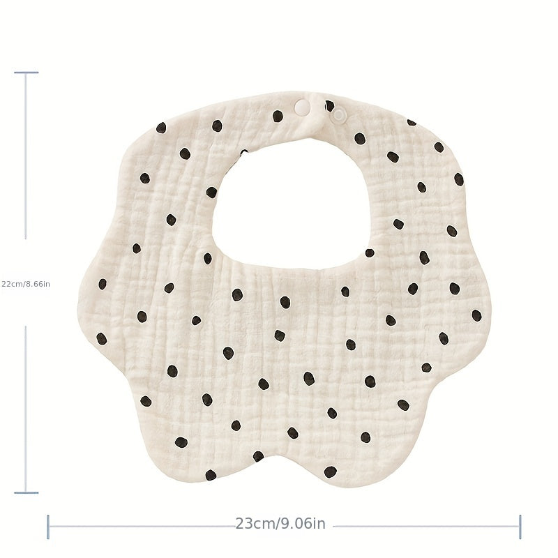 1pc Soft Adjustable 6 Layer Baby Cotton Bib For Newborn Teething