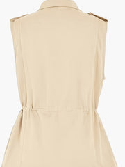 Sleeveless Zip-Up Jacket with Pockets Women's Outerwear