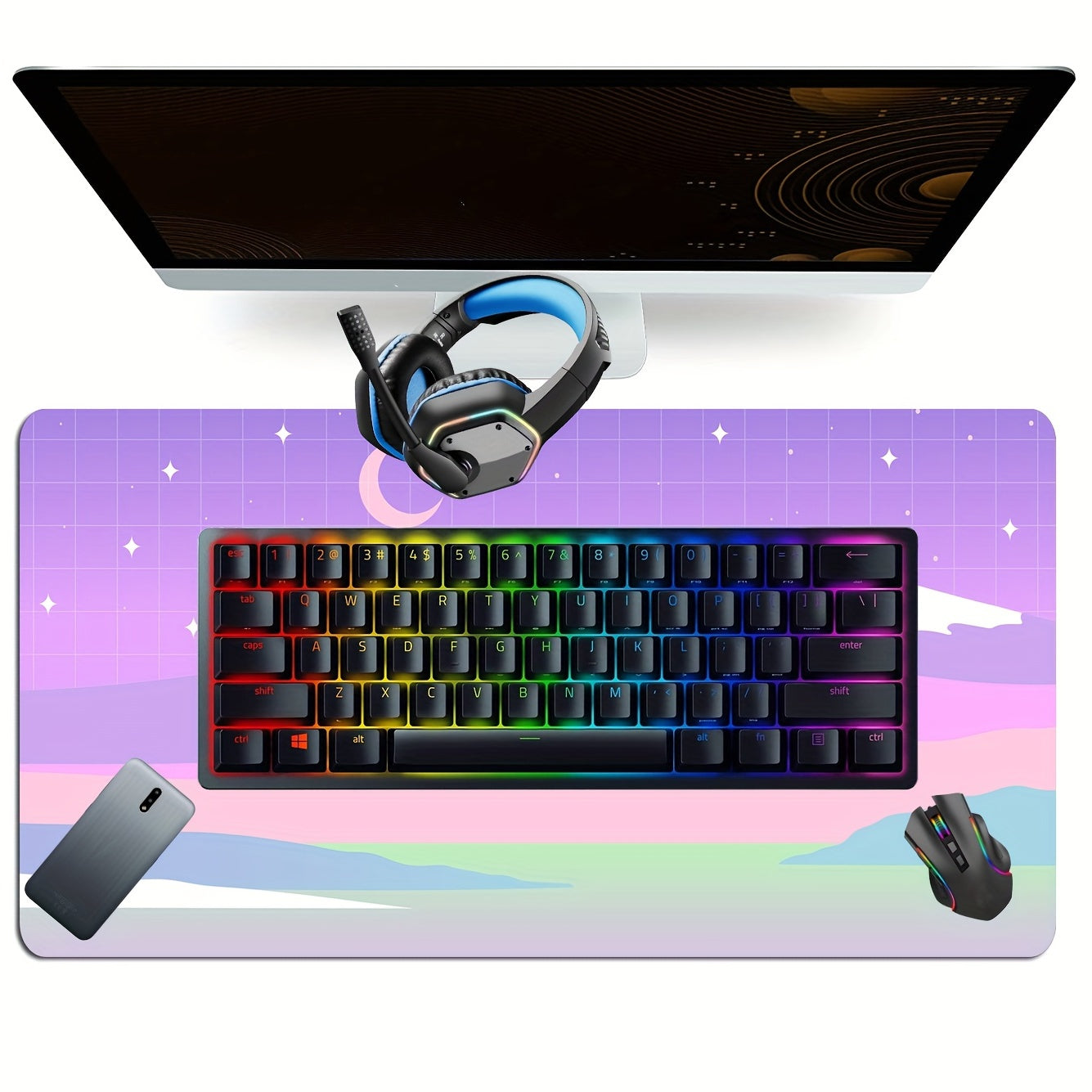 Large Gaming Mousepad Desk Mat 60 X 35 - Non Slip Rubber Base