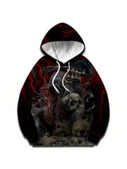 Skull 3D Print Hoodies Men Graphic Hoodie Pullover Autumn Winter