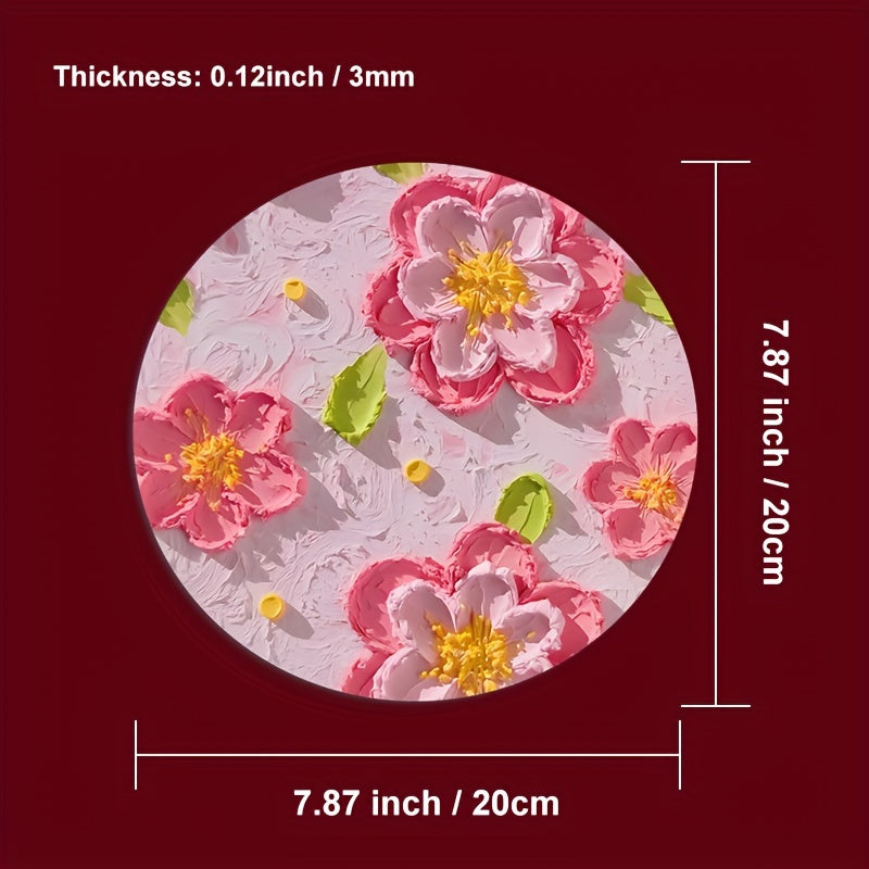 Cartoon Mouse Pad Round Flowers Christmas Tree