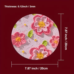 Cartoon Mouse Pad Round Flowers Christmas Tree