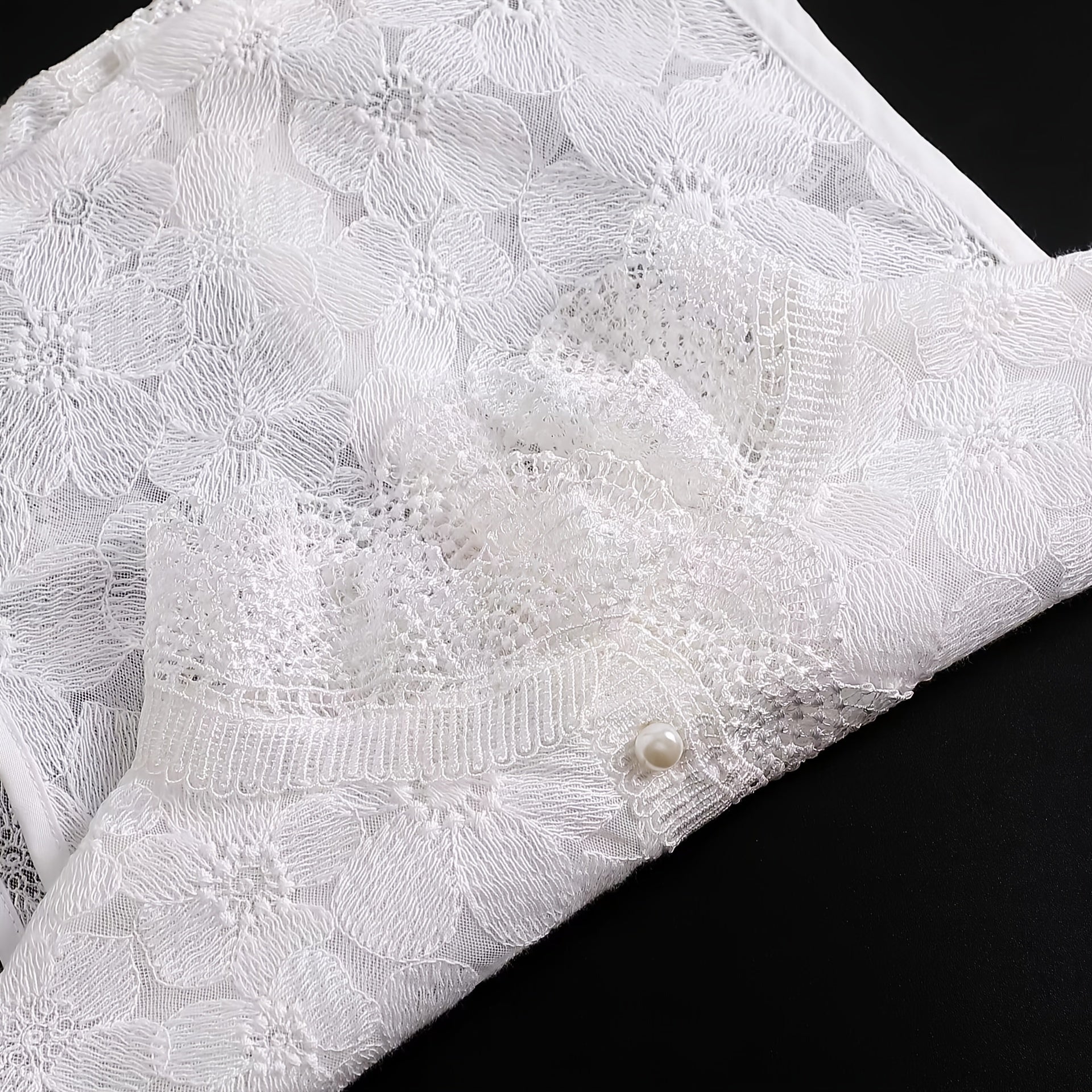 Lace Embroidery False Collar Detachable Half Collar for Women's Suits