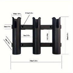 3-Tube Plastic Fishing Rod Rack Portable Pole Bracket for Boats and Kayaks