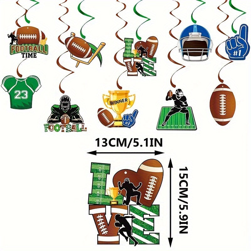 Rugby Party Decoration Spiral Hanging Sign Football Fan Party Decorations