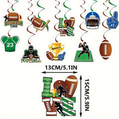 Rugby Party Decoration Spiral Hanging Sign Football Fan Party Decorations