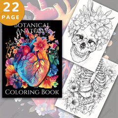 Botanical Anatomy Coloring Book for Adults Floral Heart Designs