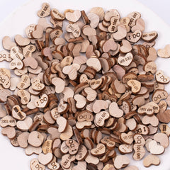 Wooden Heart Desktop Decoration Wedding Tablecloth 100pcs
