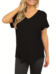 Women's Backless Workout T Shirt V Neck Criss Cross Yoga Tops