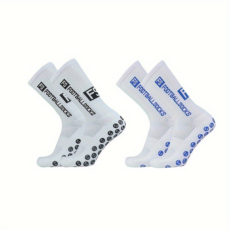2 Pairs Men's Mid Crew Sport Socks - Sweat Absorbing & Comfy