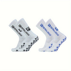 2 Pairs Men's Mid Crew Sport Socks - Sweat Absorbing & Comfy
