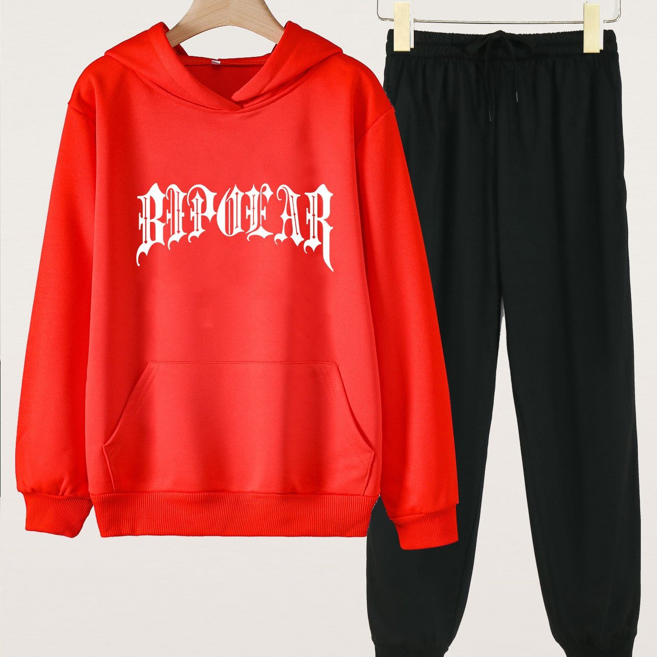 2pcs Letter Print Hoodies Jogger Pants Set For Girls Spring Fall