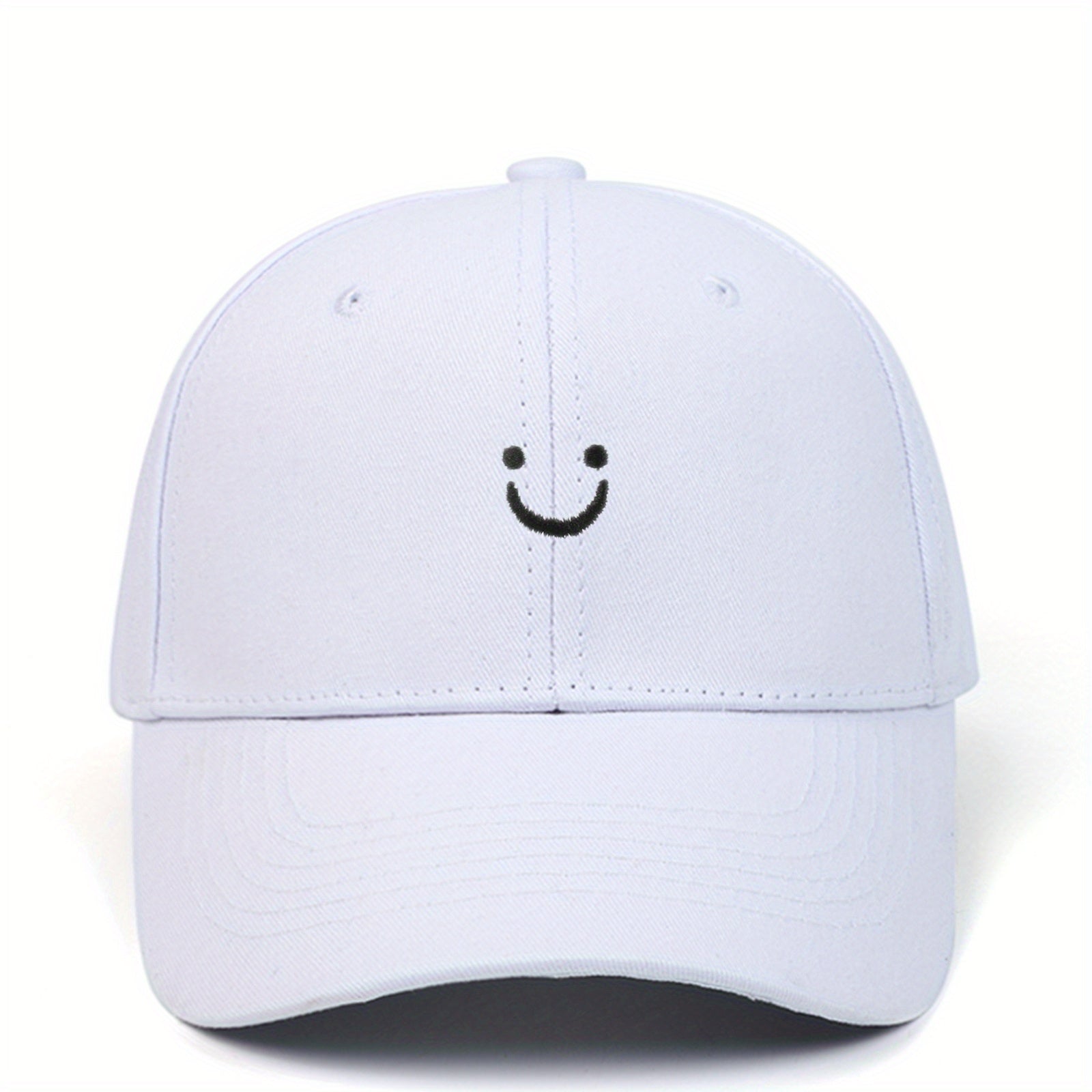 Happy Face Embroidery Baseball Cap Summer Sun Hat for Couple