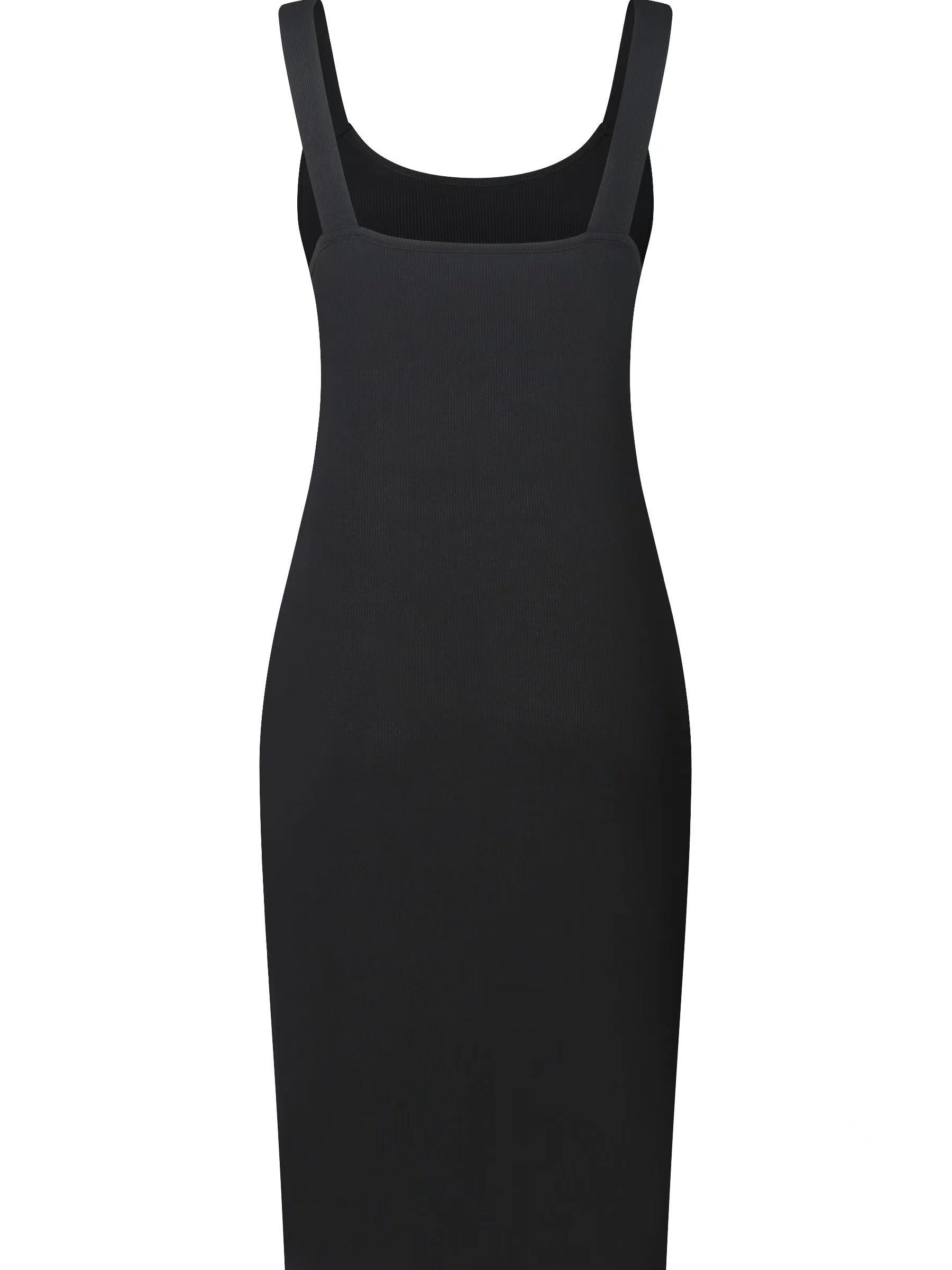 Ribbed Round Neck Tank Dress