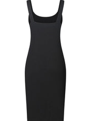 Ribbed Round Neck Tank Dress