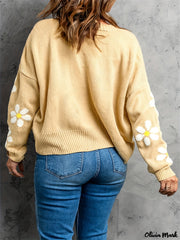 Floral Print Button Up Long Sleeve Cardigan