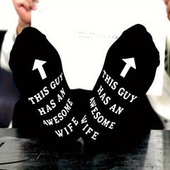 Men's Funny Novelty Socks Awesome Wife Cotton Crew Socks