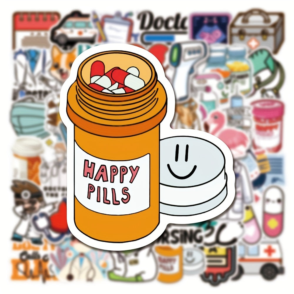 50Pcs Doctor Career Series Graffiti Stickers Waterproof Decorative Stickers