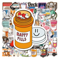 50Pcs Doctor Career Series Graffiti Stickers Waterproof Decorative Stickers
