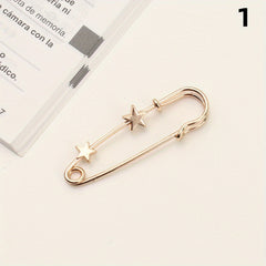 Metal Star Flower Brooch Waist Pins for Women