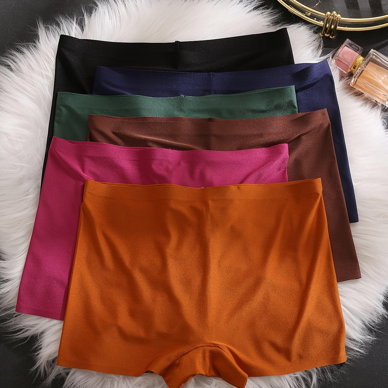 6pcs Seamless Boyshort Panties Soft & Comfortable Stretch Panties