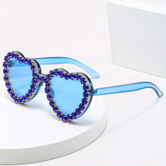 Y2K Heart Sunglasses Rhinestone Candy Glasses UV400