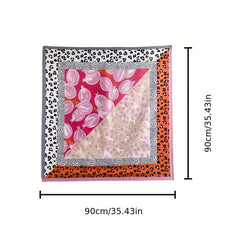 Leopard Print Shawl Block Large Square Scarf Bandana Head Wraps