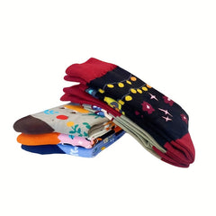5 Pairs Cartoon Print Socks Mid Tube Women's Stockings
