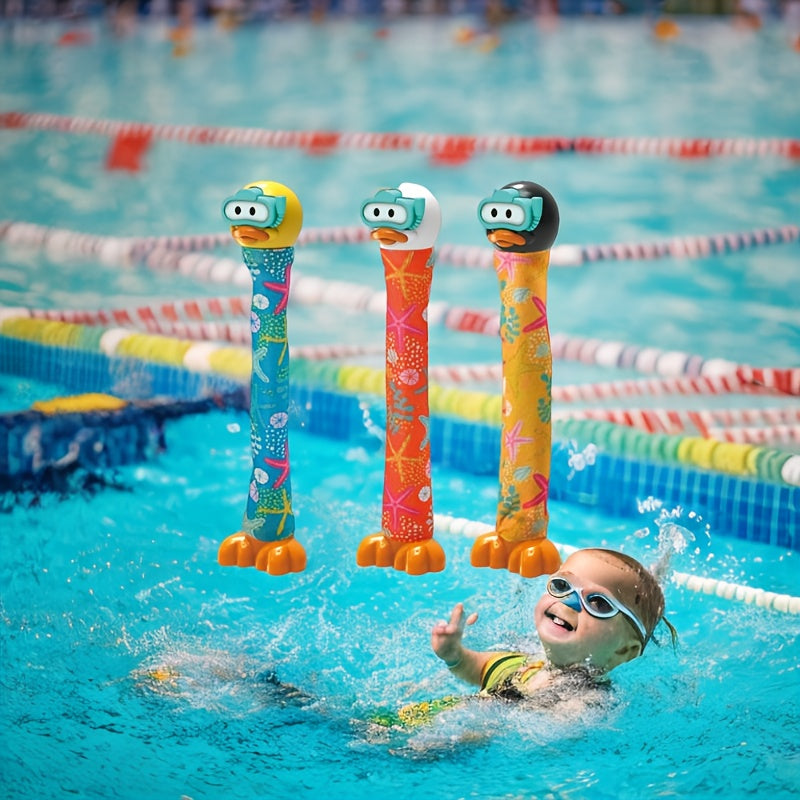Colorful Diving Ducks - 3pcs Pool Toys for Kids