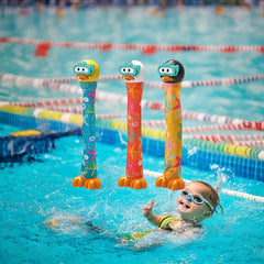 Colorful Diving Ducks - 3pcs Pool Toys for Kids