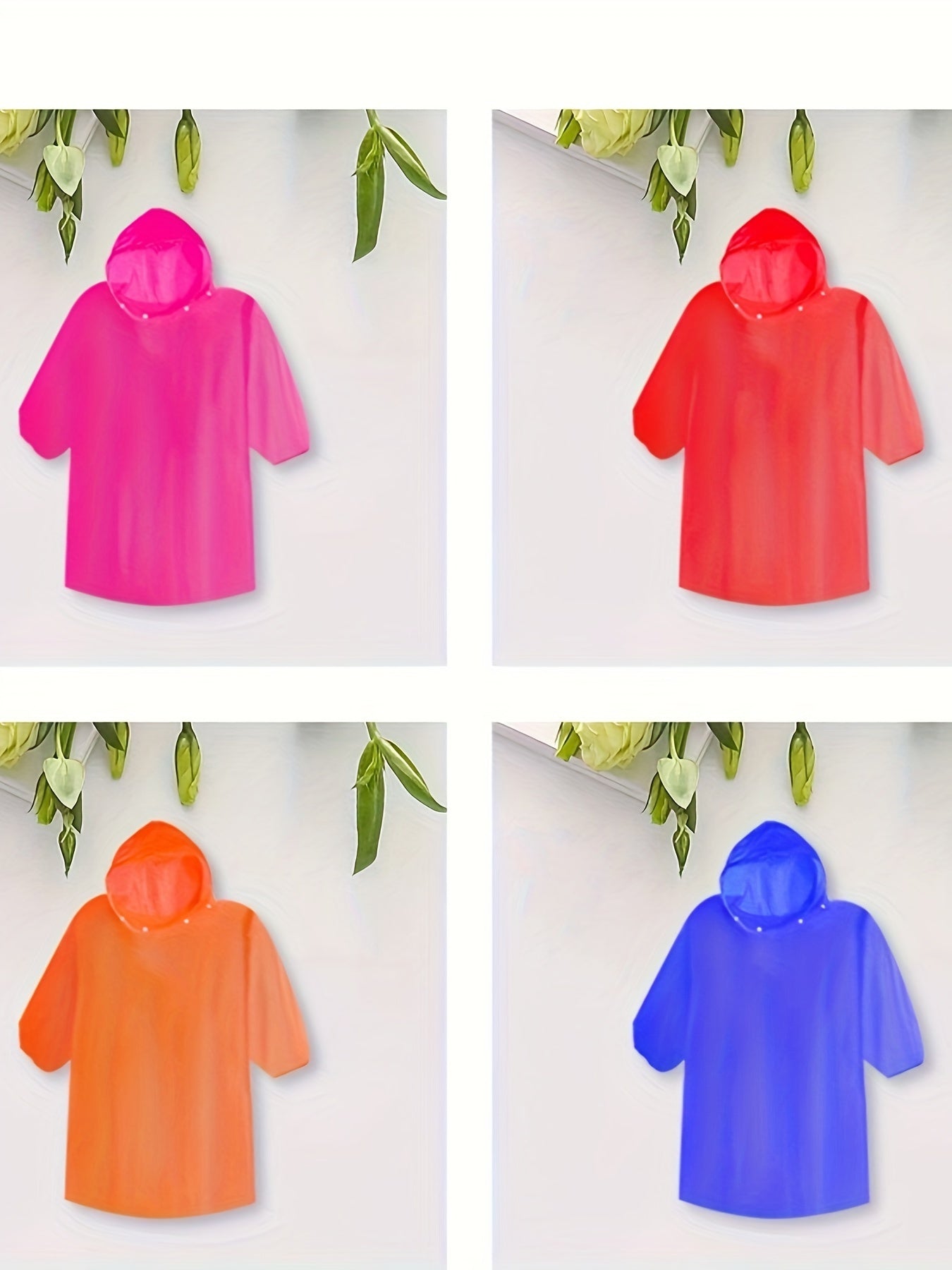 7pcs Transparent Lightweight Disposable Raincoat Set for Outdoor Hiking