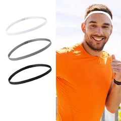 3pcs Men's Sports Headbands Woven Polyester Non slip Workout