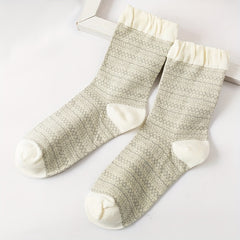 5 Pairs Floral & Heart Print Mid Tube Socks Women's Stockings