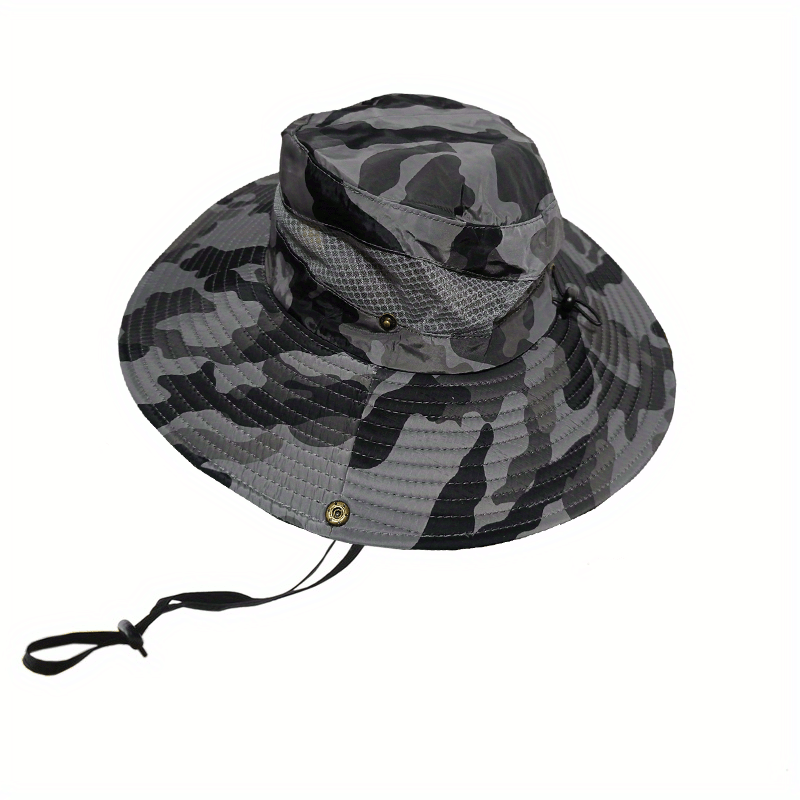 Wide Brim Boonie Hat Camo Bucket Hat for Safari Military Beach Hiking