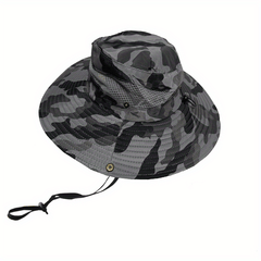 Wide Brim Boonie Hat Camo Bucket Hat for Safari Military Beach Hiking